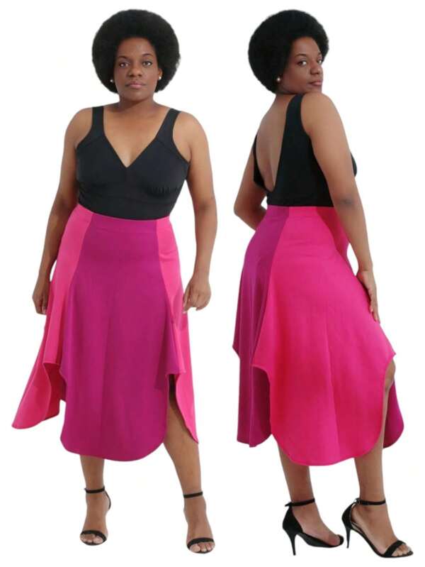 Saia Pétalas Pink com Fúcsia Plus