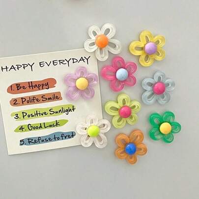 5/10pcs-Refrigerator Magnets, Cartoon Flower Refrigerator Magnets, Cute Decorative Magnets, Personalized Refrigerator Magnets For Kitchen And Office Whiteboards, Storage Cabinets, And Dishwashers, Kitchen Decorations, Home Decor, Mother's Day Gifts Birthday Graduation