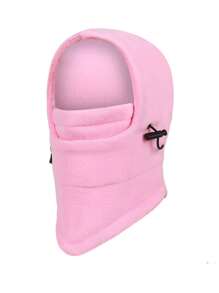 1 件儿童冬季帽子拉法帽滑雪面罩适合男孩女孩防风可调节寒冷天气面罩颈部保暖器 - 搖粒絨套頭帽 - 查看 6