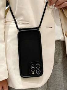 Ốp lưng điện thoại Apple Lanyard tương thích với iPhone 16, 15, 14, 13, 12, 11 Pro Max, XS Max, X, XR, 8, 7, 6s, Plus, Mini, Ốp lưng điện thoại silicon chống sốc, có thể làm quà tặng sinh nhật, bạn gái, bạn trai hoặc chính bạn - màu đen - Xem 3