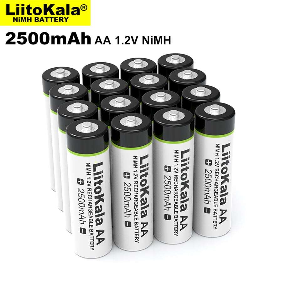 LiitoKala 20PCS Liitokala 1.2V AA 2500mAh NiMH Rechargeable Battery