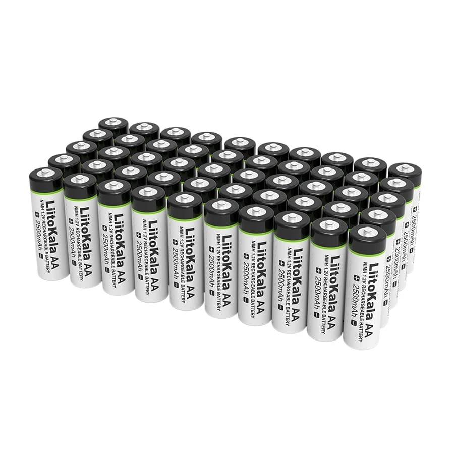 LiitoKala 12PCS Liitokala 1.2V AA 2500mAh NiMH Rechargeable Battery