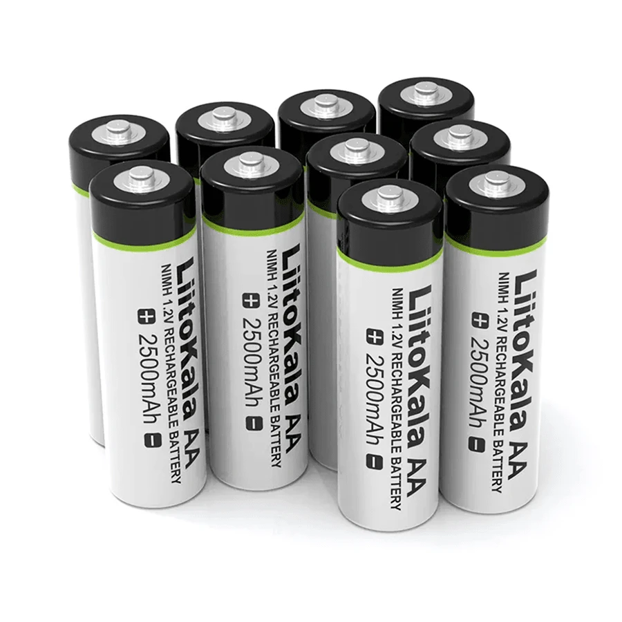 LiitoKala 12PCS Liitokala 1.2V AA 2500mAh NiMH Rechargeable Battery