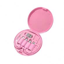 Multi-Function Data Cable Set And Storage Box,Silicone USB Type-C Charger Cable Kit With Data Transfer & Card Storage - MFI Certified, Lightning-Fast Charging Compatible With IPhone/Android/Micro,Tablets, USB To Lightning,USB Charging,Data Cable, Adapter, Card Needle,Call Card Storage, Data Cable Storage Compatible With IPhone, Android, Camera, MP3 Universal Adapter Nan