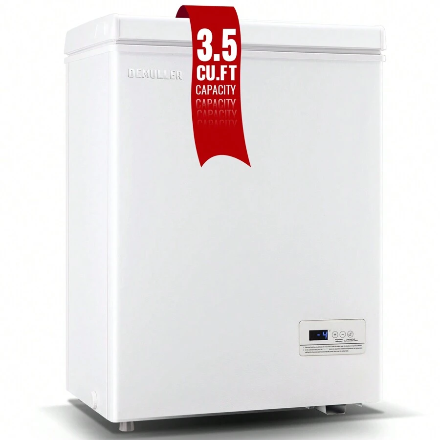 Deep Freezer Chest 3.5 Cubic Feet Freezers With Temperature Display