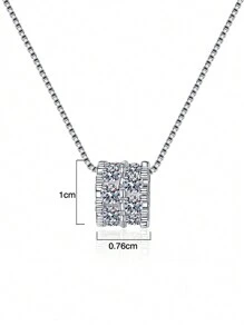 BLOVEMEE 1pc Fashionable & Versatile 925 Sterling Silver Moissanite Necklace, Suitable For Women's Daily Wear, Parties, Vacations, Valentine's Day, Christmas, Thanksgiving, Wedding Anniversaries, Women Jewelry Gift