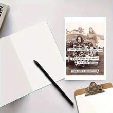 1pc, Funny Birthday Card, Two Women Rode On The Head And Said, I Love That When I'm With You, I Don't Have To Pretend, Cartoon Pattern Funny Friendship Greeting Card For Best Friend's Birthday, The Best Gift For Friends And Family, High Quality Print Size 6.29in X 4.33in, Includes Envelope, Just Because Card, Frien