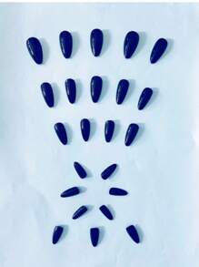 Set de 24 uñas postizas de unicolor mate con forma de almendra, con 1 lima de uñas y 1 pegatina de pegamento, adecuado para mujeres y niñas