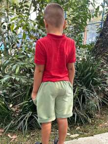 Bermuda Shorts In Sweatshirt Jeans For Boys In Green Tea - màu xanh lá - Xem 2