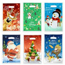 30/60 件圣诞塑料礼品袋、驯鹿雪人糖果袋、圣诞派对礼品袋、雪花熊圣诞树雪橇圣诞老人设计、适合朋友生日派对或学校促销派对、时尚礼品袋、万圣节、万圣节装饰 - 彩色 - 查看 5