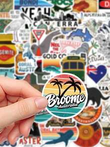 50pcs Creative Icons Stickers Australia Laptop Scrapbooking Luggage Decorative Stickers, Stickers, Y2k Stickers, Australia Gift, Australian, Luggage Sticker