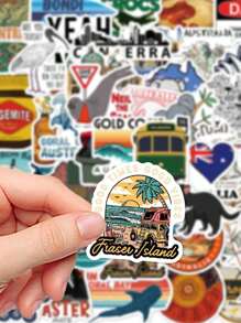 50pcs Creative Icons Stickers Australia Laptop Scrapbooking Luggage Decorative Stickers, Stickers, Y2k Stickers, Australia Gift, Australian, Luggage Sticker