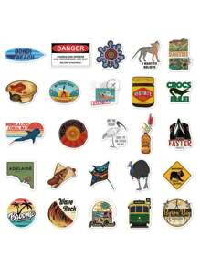 50pcs Creative Icons Stickers Australia Laptop Scrapbooking Luggage Decorative Stickers, Stickers, Y2k Stickers, Australia Gift, Australian, Luggage Sticker