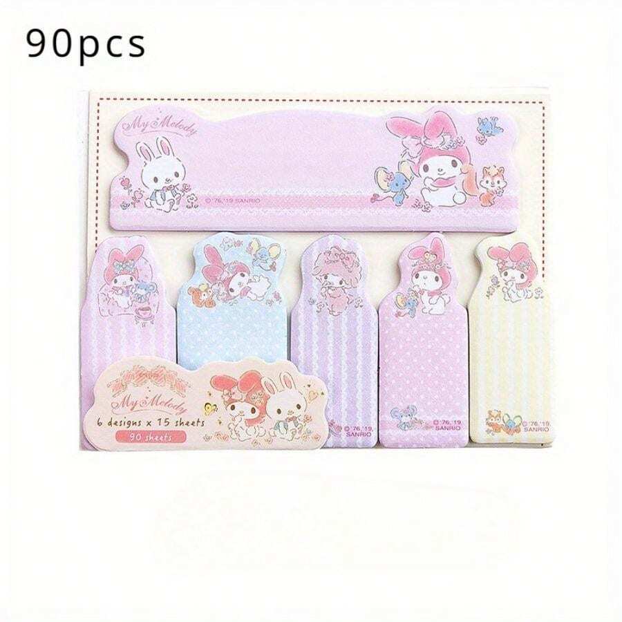 90pcs Hello Kittys Sanrioed Sticky Notes Cute Cartoon Design
