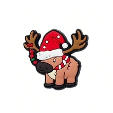 20 件可爱圣诞动物图案鞋饰套装适用于木屐泡泡拖鞋凉鞋、PVC 鞋饰沙滩包配件生日圣诞节万圣节派对礼物