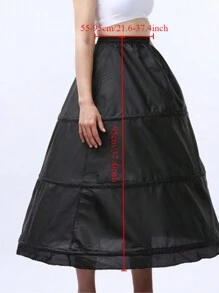 1 pezzo Sottogonna a vita semplice e lunga a linea A senza cintura, con 3 cerchi in acciaio e chiusura a strappo, per abiti da sposa e da cerimonia, per Ognissanti, per le donne