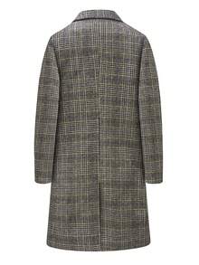 I FineLong 格子保暖时尚外套，英伦风夹克，男士休闲西装 - 棕色 - 查看 3