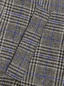 I FineLong 格子保暖时尚外套，英伦风夹克，男士休闲西装 - 棕色 - 查看 5