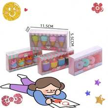 2 件/套卡通甜点形状橡皮擦，可爱学生儿童奖品礼物绘画橡皮擦，学习文具橡皮擦，2 种随机混合 - 彩色 - 查看 9