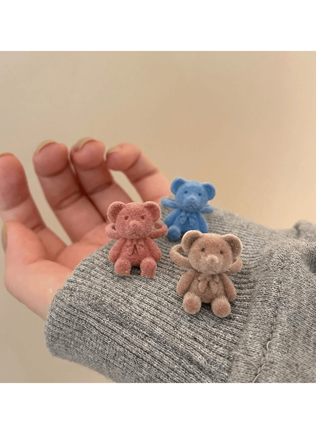 1 chiếc nhẫn thiết kế hình chú gấu bông dễ thương, chiếc nhẫn đa năng phong cách ngọt ngào - Nhiều màu - Xem 1