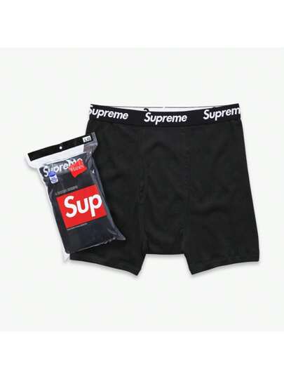 DNR* Supreme X Hanes Boxer Briefs (4 Pack) Black (SS24
