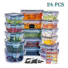 3 pezzi/10 pezzi/12 pezzi Contenitori per alimenti sigillati (possono essere acquistati separatamente), Contenitori per il pranzo quadrati e rotondi per la conservazione in frigorifero, in plastica