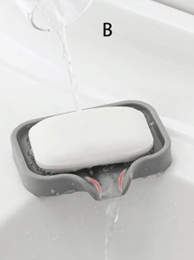 1pc Silicone Kitchen Sink Tray With Drain Spout, Soap Dish Rack, Sponge & Soap Holder Sink Drainer Mat, Household Kitchen Bathroom Accessories, Kitchen Organizer, Bathroom Decor, Drain Pad For Moisture-Proof, Multi-Purpose Draining Mat