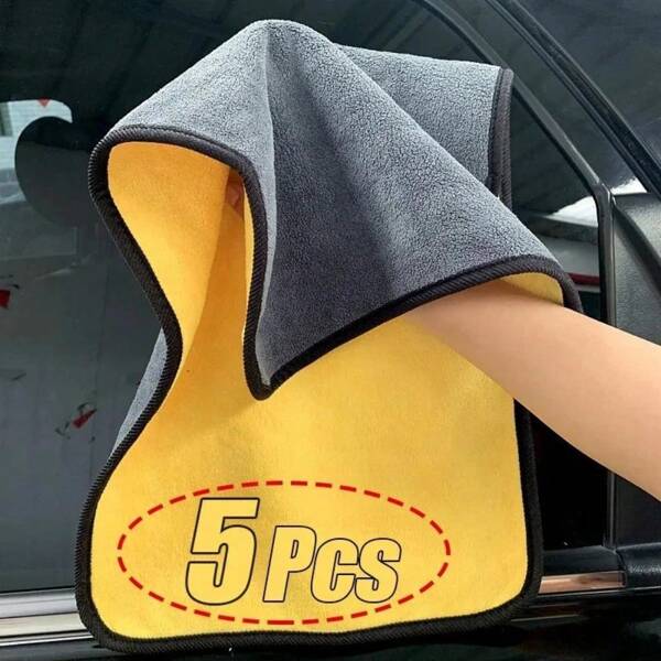 1/3/5 piezas Paños de limpieza de microfibra, toallas de limpieza automática profesionales, accesorios de lavado de automóviles de fibra ultrafina