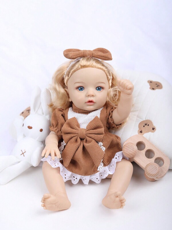 Boneca bebê reborn de 12 polegadas, boneca de corpo macio realista, rosto de maquiagem bonito, olhos azuis, boneca recém-nascida realista adequada para meninas e meninos com mais de 3 anos, boneca recém-nascida, roupas de boneca Baby Alive, bebê real