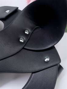 Leather Mask Cat Face Mask Party Princess Party Prom Half Face Catwoman Mask - Black - View 3