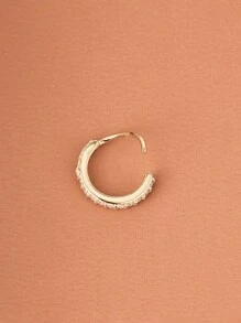 1pc Fashionable Micro Inlaid Super Sparkling Nose Ring For Women's Piercing - Gold - View 5