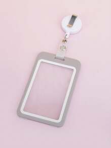1 Horizontal Card Holder, Double-Sided Transparent Waterproof Card Case, Minimalist Portable Student ID Bus Card Work ID Card Holder, Storage For Certificates - Grey - View 13