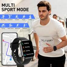 CyberDyer Đồng hồ thông minh dành cho nam nữ (Trả lời/Thực hiện cuộc gọi) Màn hình HD 1,83" Đồng hồ thông minh thể thao ngoài trời 100+ chế độ thể thao Đo nhịp tim SpO2 Theo dõi giấc ngủ Chống nước IP68 Theo dõi sức khỏe cho IOS Android - Phiên bản silicon - Xem 5