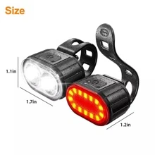 NetHong Mountain Bike Lights USB Rechargeable Bicycle T6 LED Torch Front Rear Lamp Set - Black - View 5