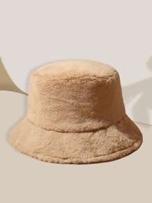 1pc Women/Men Multicolor Casual Versatile Warm Soft Plush Bucket Hat, Suitable For Autumn/Winter Daily Use Winter Hat