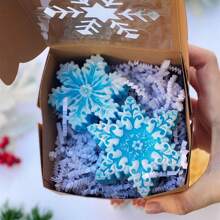 1pc Christmas Snowflake Silicone Mold, 3D Candle Mold, Soap Mold, Resin Molds, DIY Soft Pottery Clay Drop Glue Decorative Mold, Hand Decorative Art Tools