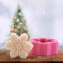 1pc Christmas Snowflake Silicone Mold, 3D Candle Mold, Soap Mold, Resin Molds, DIY Soft Pottery Clay Drop Glue Decorative Mold, Hand Decorative Art Tools