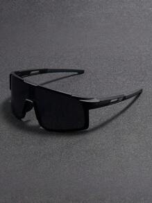 1Pc New Men Wraparound Fashion Sports Glasses Unique Leg Color Blocking Design Coated Lenses Blue Glasses Suitable For Outdoor Cycling Sports Decoration Wearing Beach Accessories Glasses Shades For Summer Beach Vacation,Outdoor,Travel