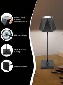 1pc Cordless Rechargeable Lamp With Touch Sensor Control, 3-Color Dimmable LED Light, Suitable For Bedroom, Desk, Cafe, Bedside, Outdoor, Living Room