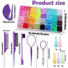 32 Colors Hair Ties Set With 2000 Pcs Mini Elastic Hair Bands And Styling Tools - Perfect For Hair Accessories