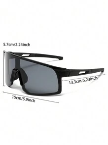 1Pc New Men Wraparound Fashion Sports Glasses Unique Leg Color Blocking Design Coated Lenses Blue Glasses Suitable For Outdoor Cycling Sports Decoration Wearing Beach Accessories Glasses Shades For Summer Beach Vacation,Outdoor,Travel