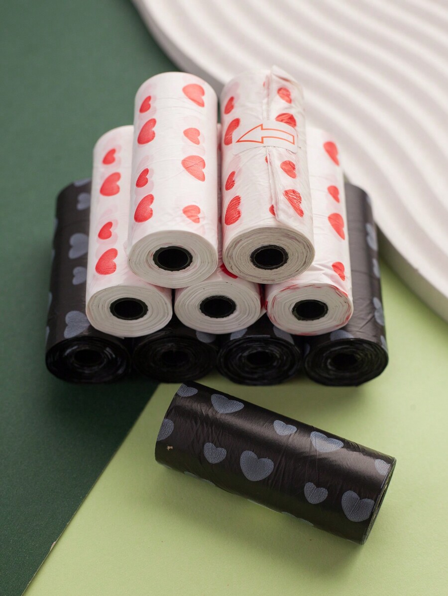 5/10/20 Rolls Thick HeartShaped Dog Poop Bags, LeakProof Pet Waste