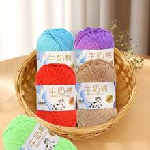 3pcs/Set 150g 5-Ply Yarn + 1pc Random Color Knitting Tool Scissors, For Weaving Bags, Scarves, Hats, Sweaters, Dolls