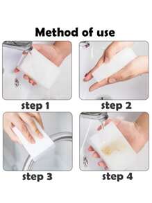 10/20/30/50片装 100*60*20mm 密胺海绵魔术海绵擦 密胺海绵清洁海绵 适用于厨房浴室清洁工具