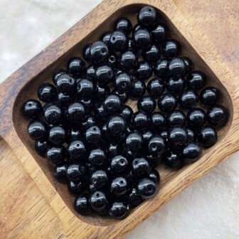 6mm/200 piezas Perlas de vidrio de unicolor, accesorios DIY para hacer pulseras y joyas artesanales