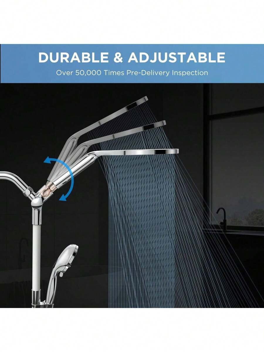 Dual Handheld Shower Head Combo, 2In1 Rain Shower Heads System 8 Inch