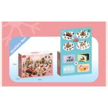 Caja ciega de regalo de decoración navideña - Bloques de construcción para niños que benefician la inteligencia y el juguete de ensamblaje del modelo de árbol de Navidad de partículas pequeñas - Multicolor - Ver 2