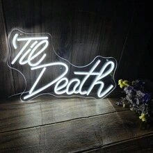至死/至我们是鬼魂霓虹灯标志用于墙壁装饰，先生或夫人 LED 霓虹灯标志用于婚礼订婚生日周年纪念求婚派对卧室办公室，送给爱人的结婚礼物，派对装饰。