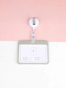 1 Horizontal Card Holder, Double-Sided Transparent Waterproof Card Case, Minimalist Portable Student ID Bus Card Work ID Card Holder, Storage For Certificates - Grey - View 3