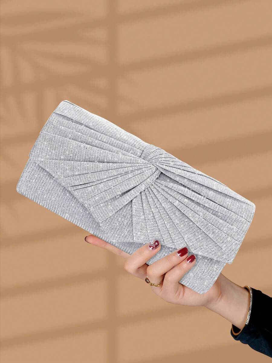 Túi xách dạ hội xếp ly sang trọng lấp lánh dành cho nữ, Túi cầm tay thiết kế nút xoay, Túi đeo chéo vai có thể tháo rời, Thích hợp cho các cô gái tiệc tùng, cô dâu, sinh viên, nhân viên văn phòng, Có thể kết hợp với váy cưới, váy, váy dự tiệc, Rất thích hợp cho các bữa tiệc, đám cưới, khiêu vũ, tiệc tối, đi làm hàng ngày